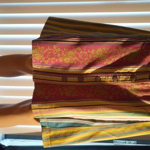 Multi color jean mini skirt size s